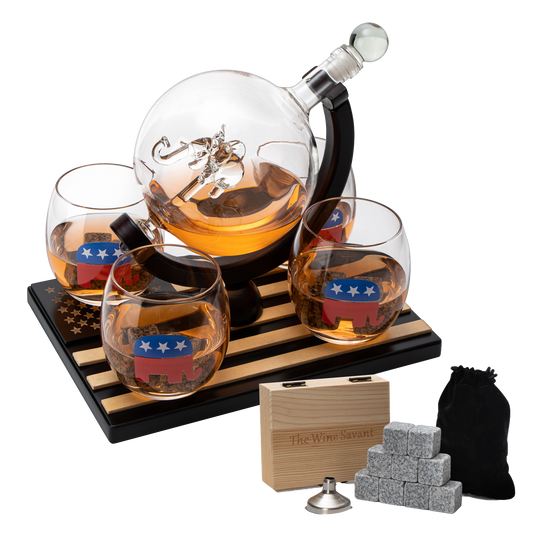 Republican Party Wine & Whiskey Decanter Set
