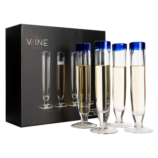Tall Recycled Champagne Flutes - Set of 4