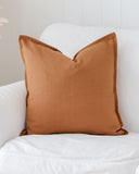 Deco pillow cover with buttons in Cinnamon