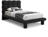 Deco Boucle Fabric Bed with Deep Channel Tufting - Contemporary Art Deco Design for Stylish Bedrooms