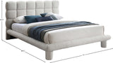 Deco Boucle Fabric Bed with Deep Channel Tufting - Contemporary Art Deco Design for Stylish Bedrooms