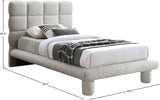 Deco Boucle Fabric Bed with Deep Channel Tufting - Contemporary Art Deco Design for Stylish Bedrooms