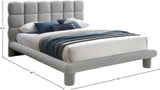 Deco Boucle Fabric Bed with Deep Channel Tufting - Contemporary Art Deco Design for Stylish Bedrooms