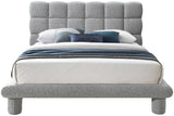 Deco Boucle Fabric Bed with Deep Channel Tufting - Contemporary Art Deco Design for Stylish Bedrooms