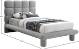 Deco Boucle Fabric Bed with Deep Channel Tufting - Contemporary Art Deco Design for Stylish Bedrooms