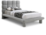 Deco Boucle Fabric Bed with Deep Channel Tufting - Contemporary Art Deco Design for Stylish Bedrooms