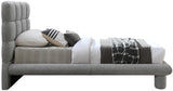 Deco Boucle Fabric Bed with Deep Channel Tufting - Contemporary Art Deco Design for Stylish Bedrooms