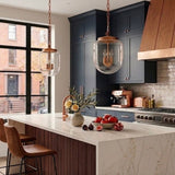 Delphi Pendant Lamp - Coarse Gold and Clear Glass
