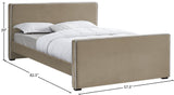 Dillard Velvet Upholstered Bed – Contemporary Elegance with Dark Espresso Legs for Stylish Bedrooms