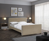 Dillard Velvet Upholstered Bed – Contemporary Elegance with Dark Espresso Legs for Stylish Bedrooms