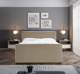 Dillard Velvet Upholstered Bed – Contemporary Elegance with Dark Espresso Legs for Stylish Bedrooms