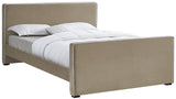 Dillard Velvet Upholstered Bed – Contemporary Elegance with Dark Espresso Legs for Stylish Bedrooms