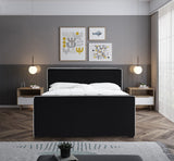 Dillard Velvet Upholstered Bed – Contemporary Elegance with Dark Espresso Legs for Stylish Bedrooms