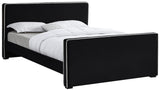 Dillard Velvet Upholstered Bed – Contemporary Elegance with Dark Espresso Legs for Stylish Bedrooms