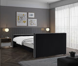 Dillard Velvet Upholstered Bed – Contemporary Elegance with Dark Espresso Legs for Stylish Bedrooms