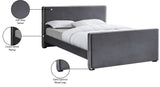 Dillard Velvet Upholstered Bed – Contemporary Elegance with Dark Espresso Legs for Stylish Bedrooms