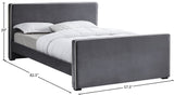 Dillard Velvet Upholstered Bed – Contemporary Elegance with Dark Espresso Legs for Stylish Bedrooms