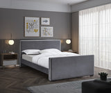 Dillard Velvet Upholstered Bed – Contemporary Elegance with Dark Espresso Legs for Stylish Bedrooms