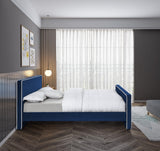 Dillard Velvet Upholstered Bed – Contemporary Elegance with Dark Espresso Legs for Stylish Bedrooms