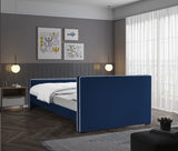 Dillard Velvet Upholstered Bed – Contemporary Elegance with Dark Espresso Legs for Stylish Bedrooms