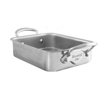 Mauviel M'Minis Hammered Stainless Steel Roasting Pan, 7 x 4-In