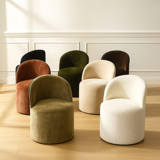 Doris Rolling Upholstered Dining Chair With Castors (1-Piece)