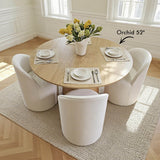 Doris Rolling Upholstered Dining Chair With Castors (1-Piece)