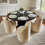 Doris Rolling Upholstered Dining Chair With Castors (Set of 2)