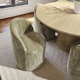 Doris Rolling Upholstered Dining Chair With Castors (Set of 6)