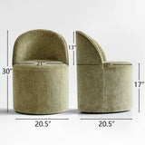 Doris Rolling Upholstered Dining Chair With Castors (Set of 2)