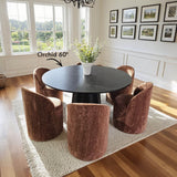 Doris Rolling Upholstered Dining Chair With Castors (1-Piece)
