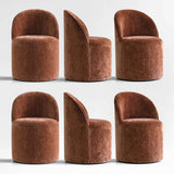 Doris Rolling Upholstered Dining Chair With Castors (Set of 6)