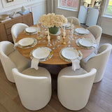 Doris Rolling Upholstered Dining Chair With Castors (Set of 6)