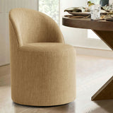 Doris Rolling Upholstered Dining Chair With Castors (Set of 2)