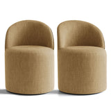 Doris Rolling Upholstered Dining Chair With Castors (1-Piece)