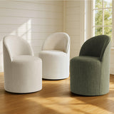 Doris Rolling Upholstered Dining Chair With Castors (Set of 2)