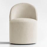 Doris Rolling Upholstered Dining Chair With Castors (1-Piece)