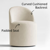 Doris Rolling Upholstered Dining Chair With Castors (1-Piece)