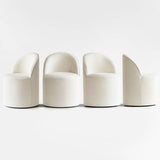 Doris Rolling Upholstered Dining Chair With Castors (Set of 4)