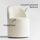 Doris Rolling Upholstered Dining Chair With Castors (1-Piece)