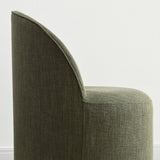 Doris Rolling Upholstered Dining Chair With Castors (1-Piece)