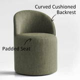 Doris Rolling Upholstered Dining Chair With Castors (1-Piece)