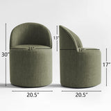 Doris Rolling Upholstered Dining Chair With Castors (Set of 6)