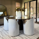 Doris Rolling Upholstered Dining Chair With Castors (Set of 4)