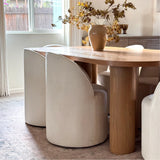 Doris Rolling Upholstered Dining Chair With Castors (Set of 2)