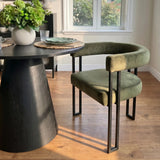 Dwen & Mia 35" Round Black & Velvet Set for 2 (3-Piece)