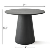 Dwen 35" Modern Round Pedestal Console Table