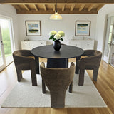 Khloe Modern Chenille Dining Chair with Arms (Set of 6)