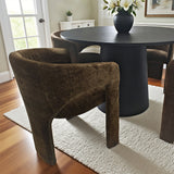 Khloe Modern Chenille Dining Chair with Arms (Set of 4)