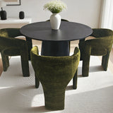 Khloe Modern Chenille Dining Chair with Arms (1-Piece)